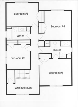 4 bedrooms, 2 full baths and computer room in this distinctive floor plan. Steps to attic storage area, open computer room and large master bedroom and bath area.